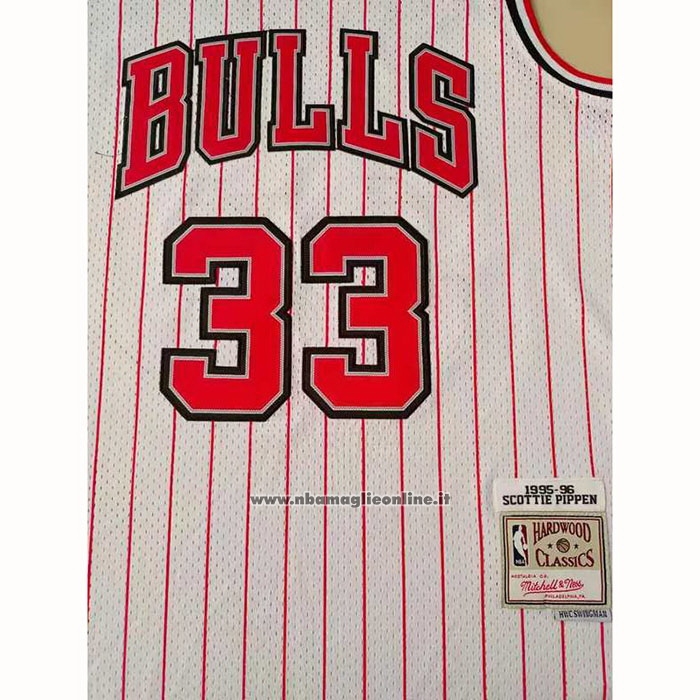 Maglia Chicago Bulls Scottie Pippen #33 Reload Hardwood Classics Bianco